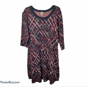 Taylor Woman Speckled Sweater Dress NWT 1X Red